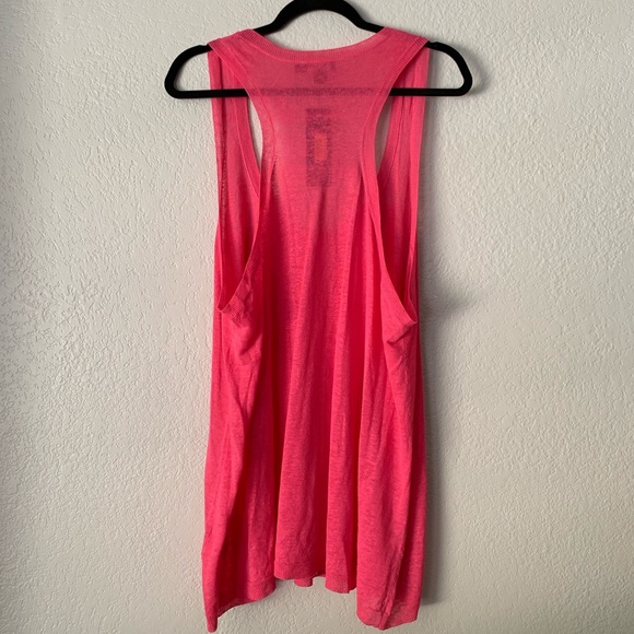 DKNY | 100% Linen Racerback Pink Long Tank NWT - Picture 2 of 7